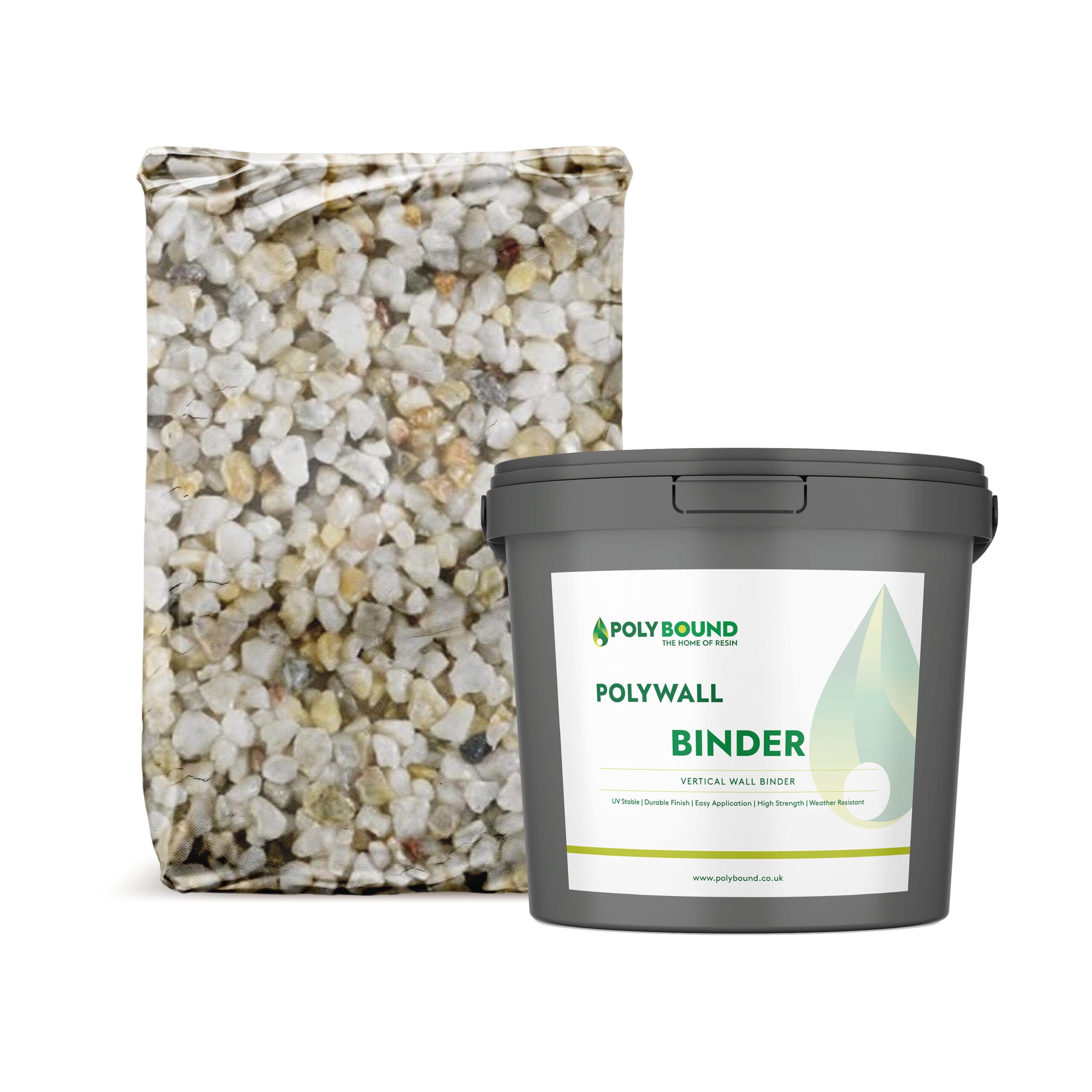 Polywall | Wall Binder Kit | White Winter Quartz, 1-3mm | 1-4sqm